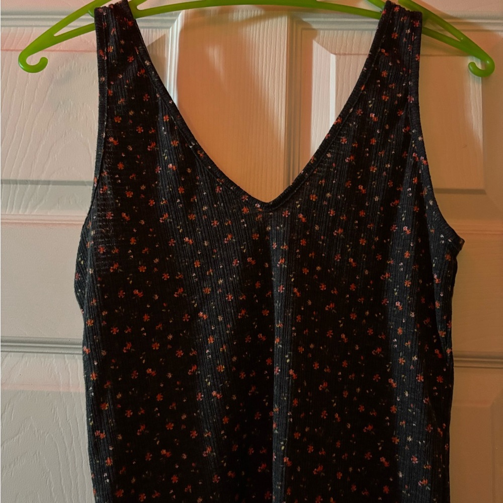 Caution To The Wind Black Floral Tank Top